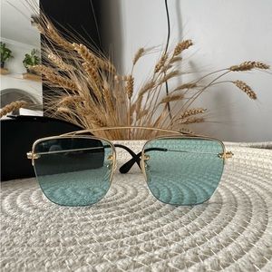 Prada Rimless Sunglasses SPR 570 Gold | Unisex